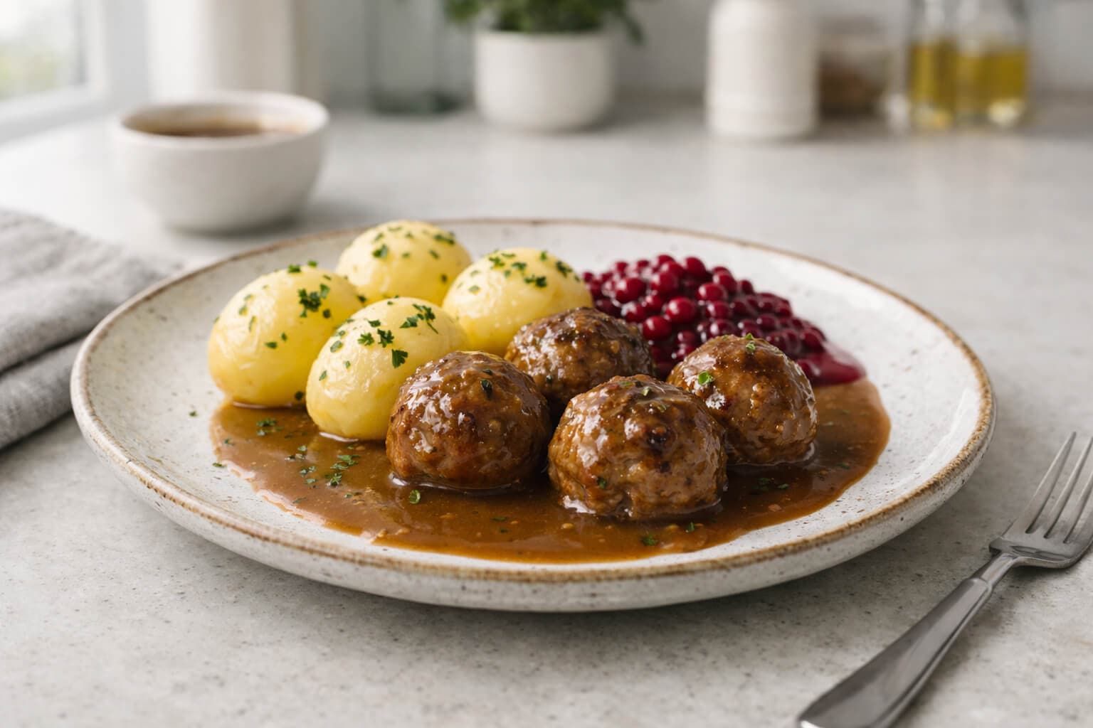 Kjøttboller i brun saus