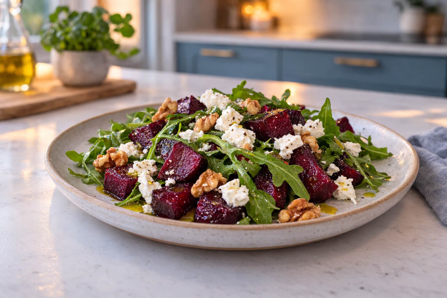 Rødbetsalat med feta og valnøtter